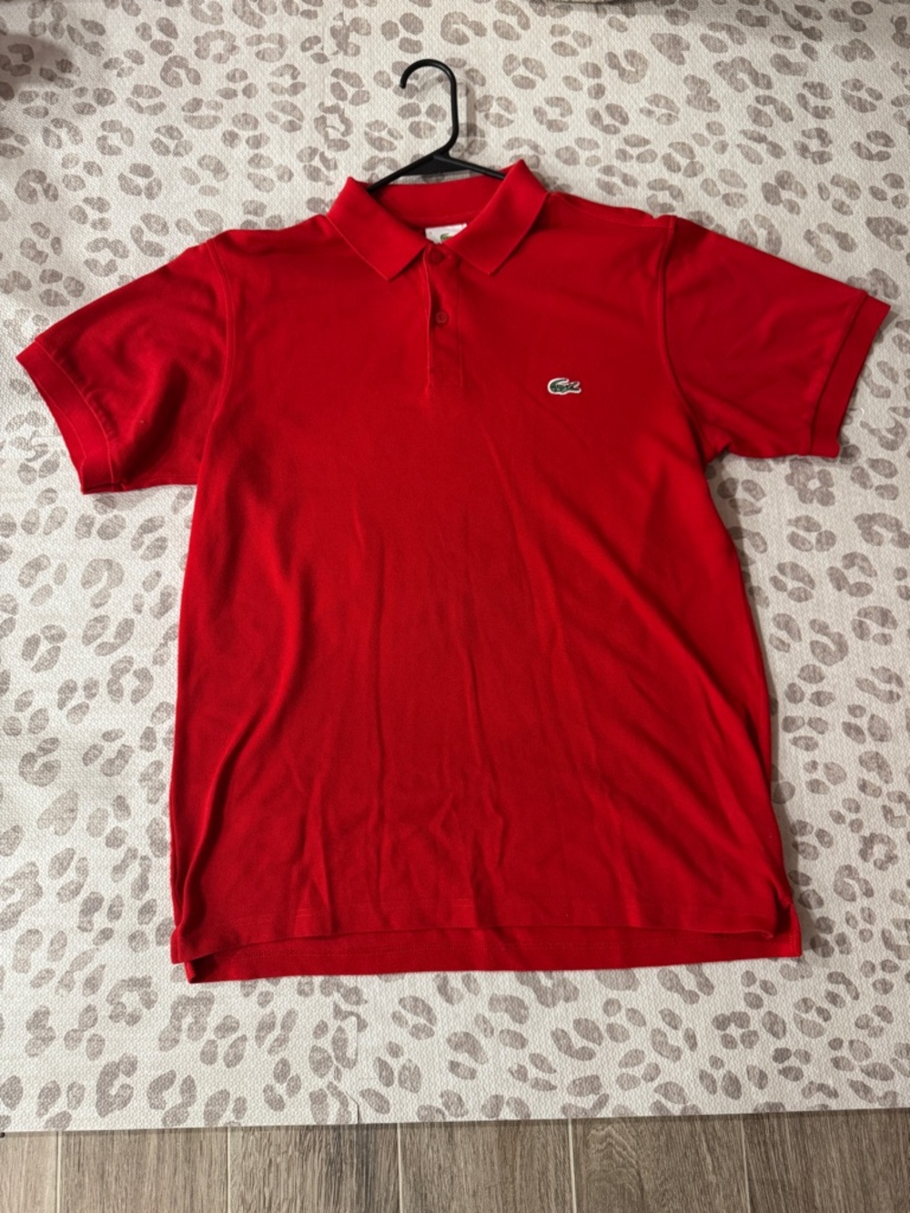 Lacoste Red Polo with Green Crocodile Logo